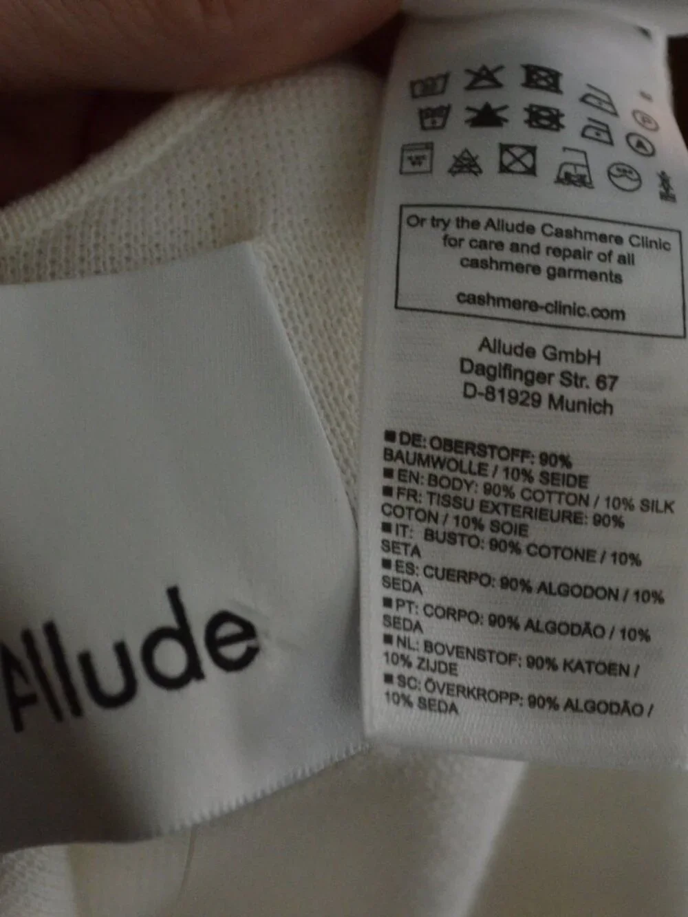 Sz XS Allude White Dolman Short Sleeve V Neck Crop Sweater Top
